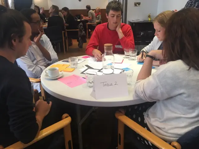 The Fix participants sitting at Table Two