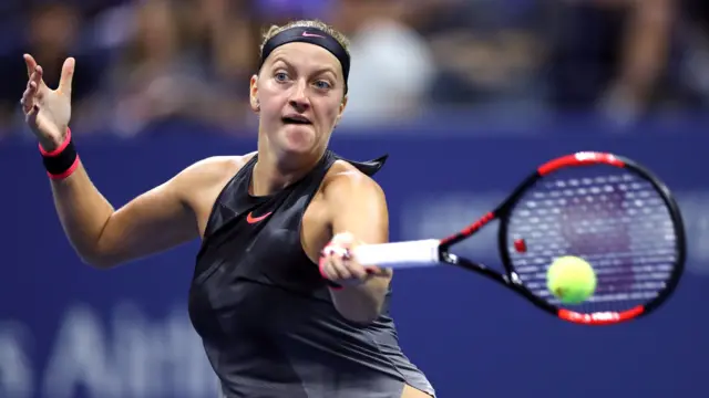 Petra Kvitova of Czech Republic returns