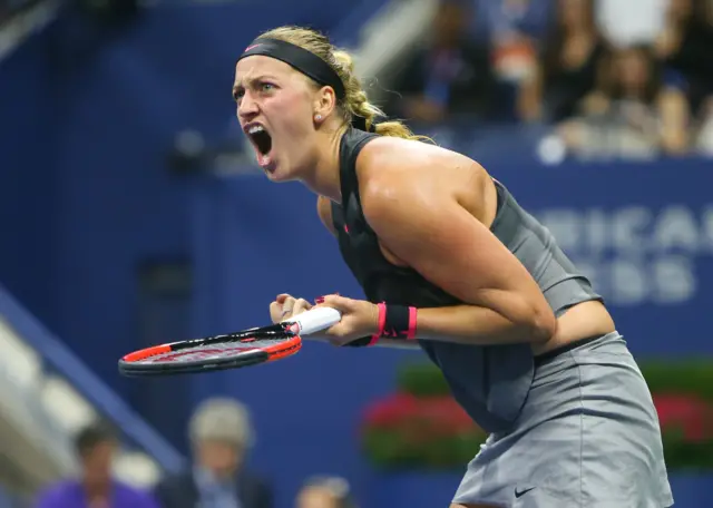 Petra Kvitova of Czech Republic celebrates