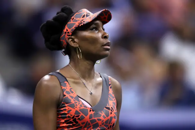 Venus Williams of the United States looks on