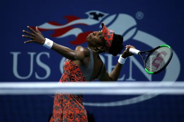 Venus Williams of the United States serves