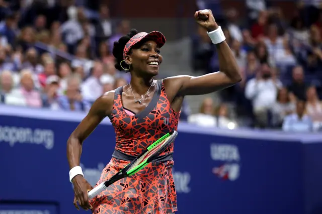 Venus Williams of the United States celebrates