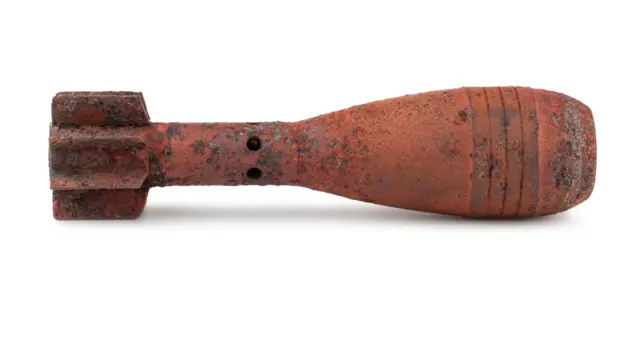 Rusty mortar bomb