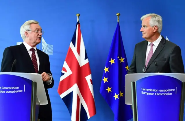 David Davis and Michel Barnier