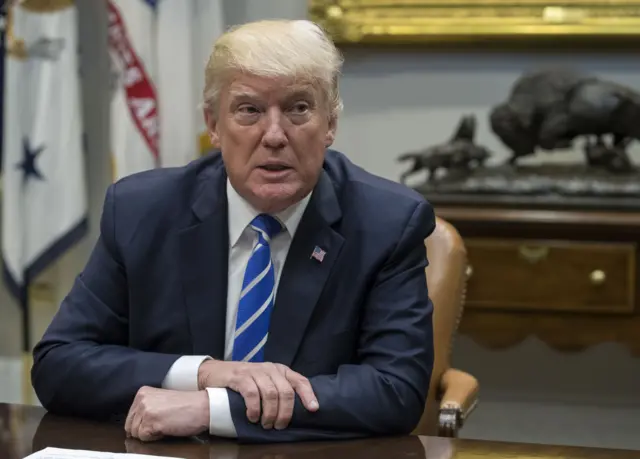 US President Donald Trump at the White House in Washington, DC