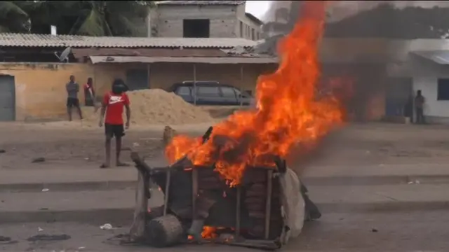 A burning stall