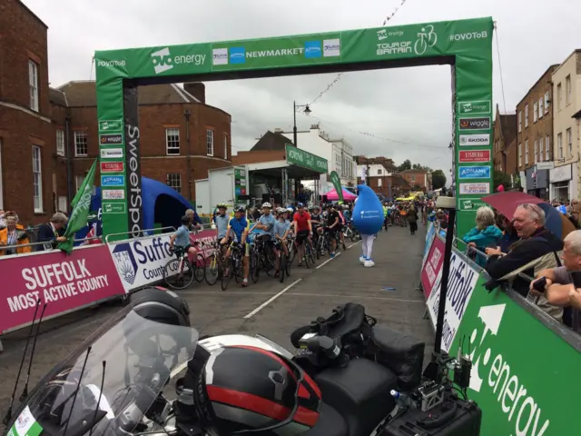 Community riders at start of race