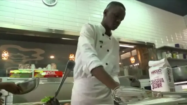 A pastry chef uses cassava flour