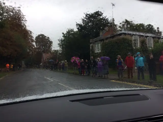 Crowds line up in Exning