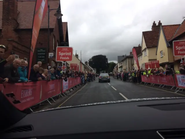 Crowds on Ixworth High Street