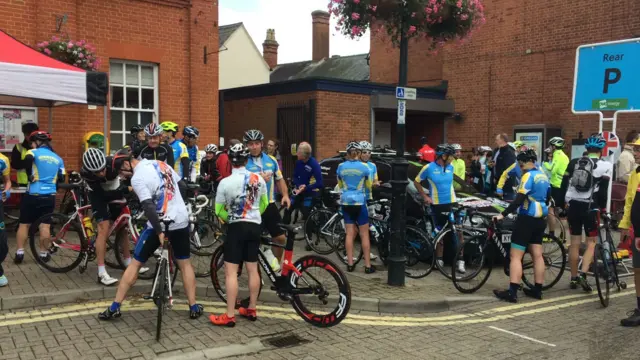 Cyclists from clubs across the country