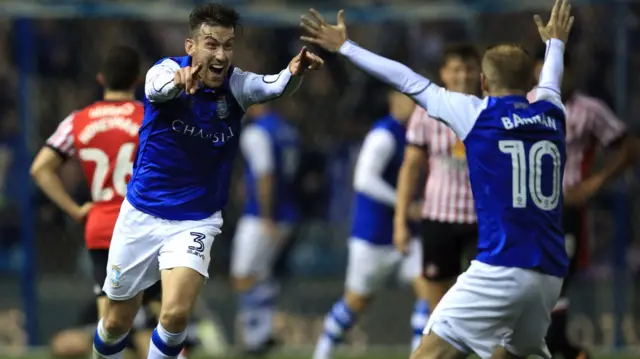 David Jones and Barry Bannan celebrate goal against Sunderland