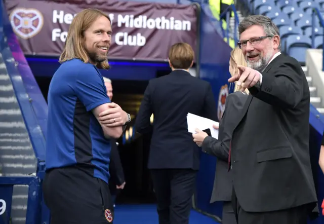 Hearts manager Craig Levein (right) and assistant boss Austin MacPhee