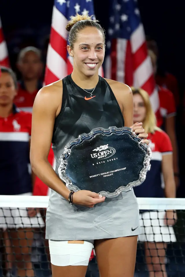 Madison Keys with the runners up trophy
