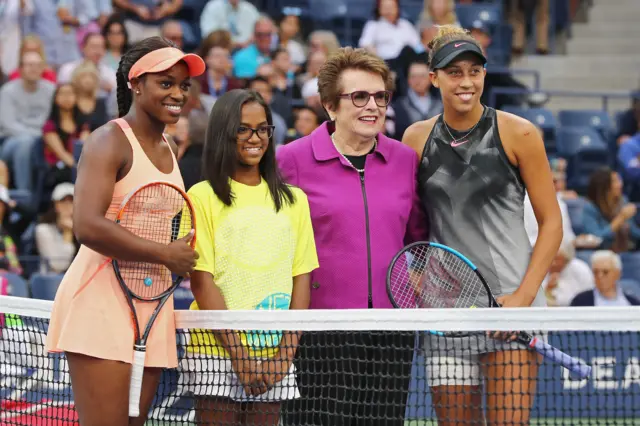 Sloane Stephens, Billie Jean King, and Madison Keys