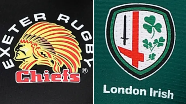 Exeter and London Irish crests