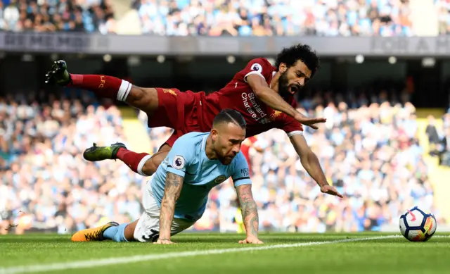 Mo Salah and Nicolas Otamendi