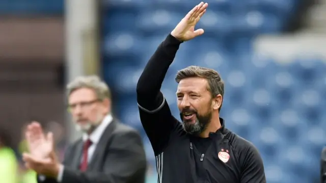 Aberdeen manager Derek McInnes shows his frustration