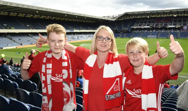 Aberdeen supporters inside Murrayfield