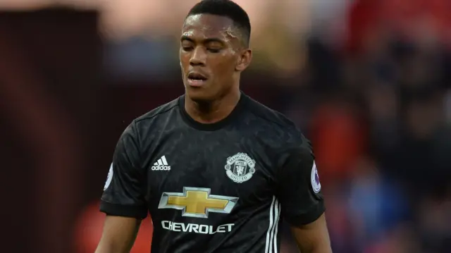 Anthony Martial looks dejected