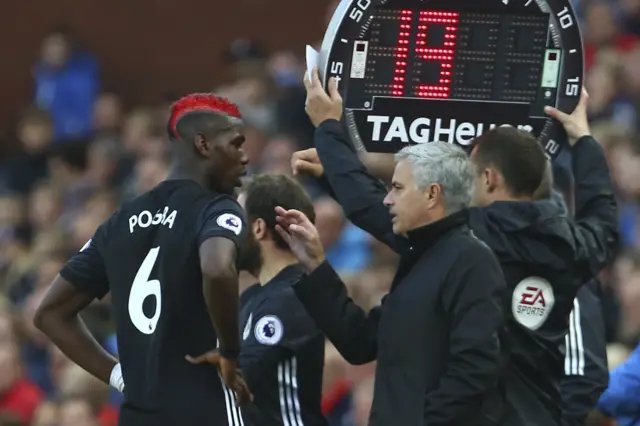 Manchester United make a substitution