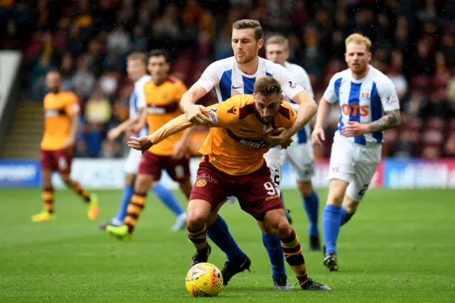 Motherwell and Kilmarnock players