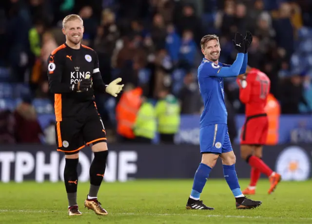 Leicester celebrate at full-time