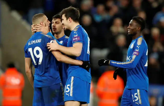 Islam Slimani celebrates