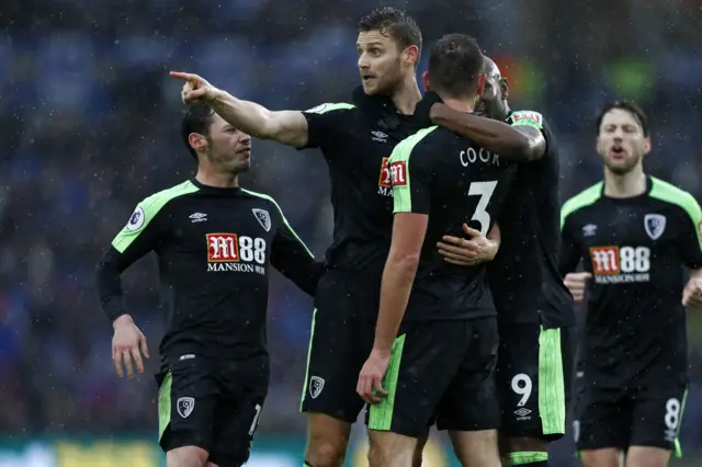 Steve Cook celebrates