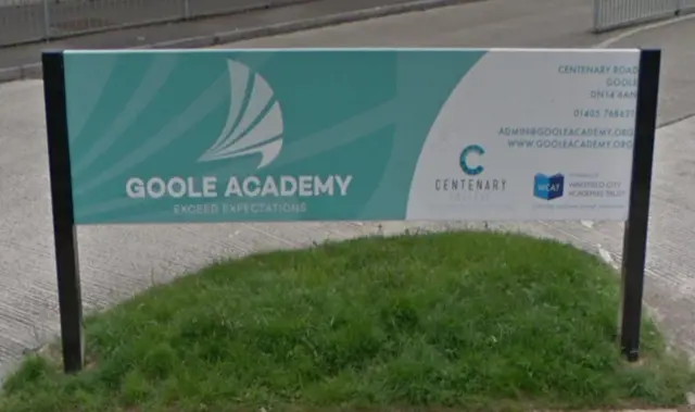 Goole Academy's sign.