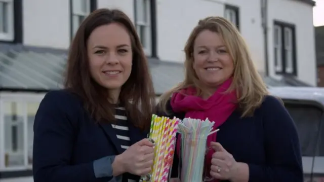 Kate Forbes MSP and Jenny Henderson from The Royal Hotel Cromarty,