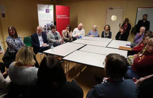 Jeremy Corbyn meets NHS staff in Swindon