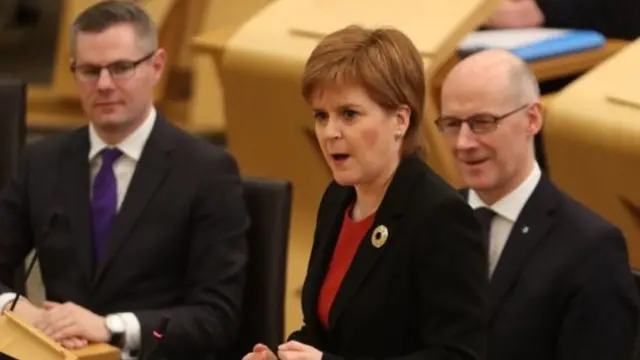 Nicola Sturgeon told MSPs that Scotland's health service was the best performing in the UK