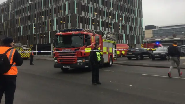 Emergency services at Nottingham railway station