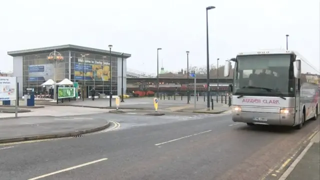 Bus at Derby station