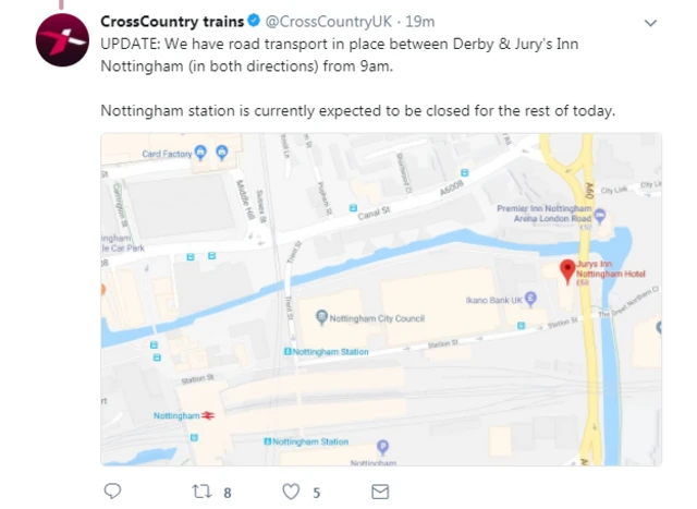 CrossCountry's alternative travel plans