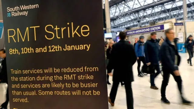 South Western Railway strike sign