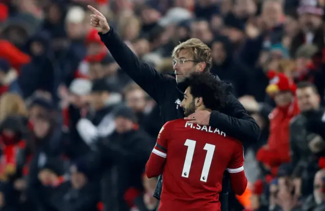 Jurgen Klopp and Mo Salah