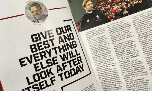 Jurgen Klopp's programme notes