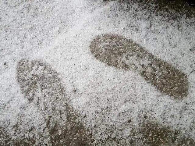 Footprints in the snow