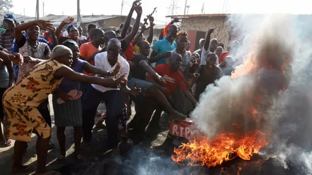 Protests at an election re-run in Kenya