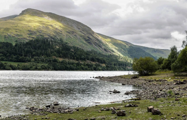 Artists impression showing Thirlmere with zip wires almost invisible