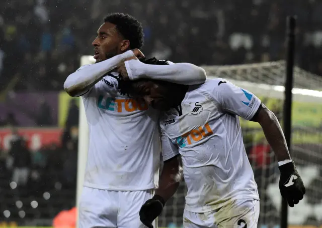 Swansea celebrate regaining the lead