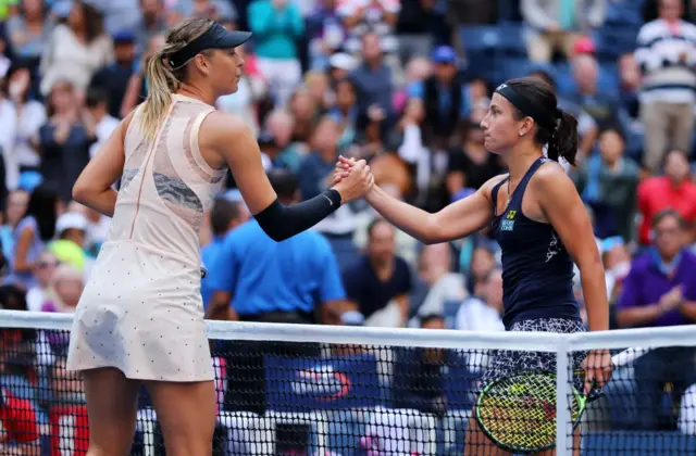 Maria Sharapova and Anastasija Sevastova