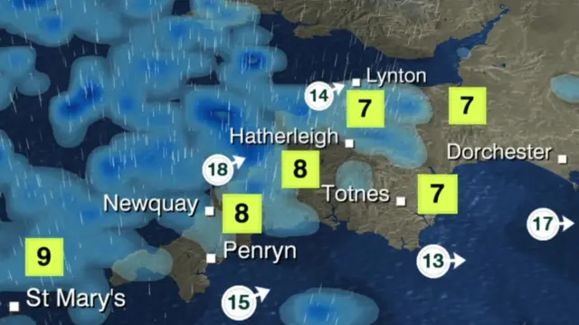 Weather forecast for the southwest on 17 January 2018