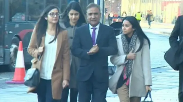 Jaswant Rathore, arriving at court with family