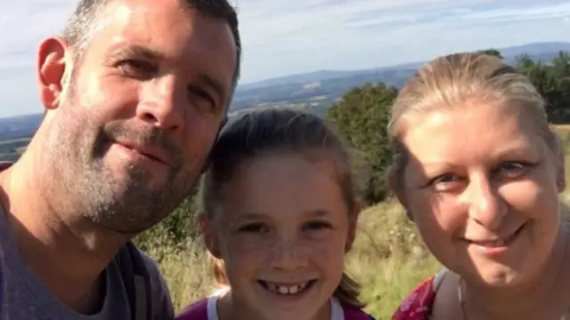 Graham Hyde with his daughter Grace and wife Joanne