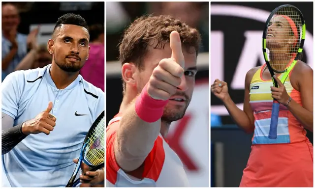 Nick Kyrgios, Grigor Dimitrov, Monica Puig