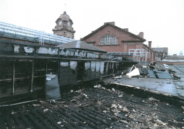 Nottingham railway station fire damage