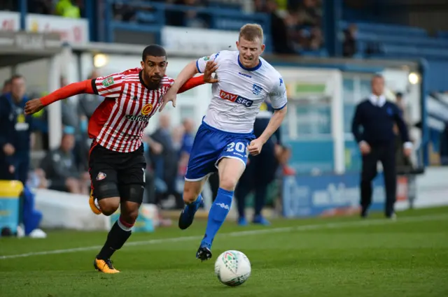 Alex Whitmore (left) in action for Bury against Sunderland